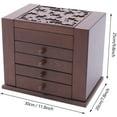 thumbnail image 3 of Jewelry Boxes for Women Vintage Wooden Jewelry Box with Mirror 5 Tier Jewellery Organizer Box with 4 Drawers Rustic Wooden Jewelry Boxes & Organizers for Necklaces Earrings Rings Bracelets (brown), 3 of 18