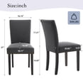 thumbnail image 2 of Yeshouse Juego de 2 sillas de comedor tapizadas, sillas de cocina estilo Parsons con ribete de tachuelas y patas de madera, sillas acolchadas para comedor, 2 of 8