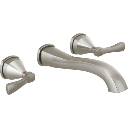 Delta T3576lf-Wl Stryke 1.2 GPM Wall Mounted Widespread Bathroom Faucet - Brilliance