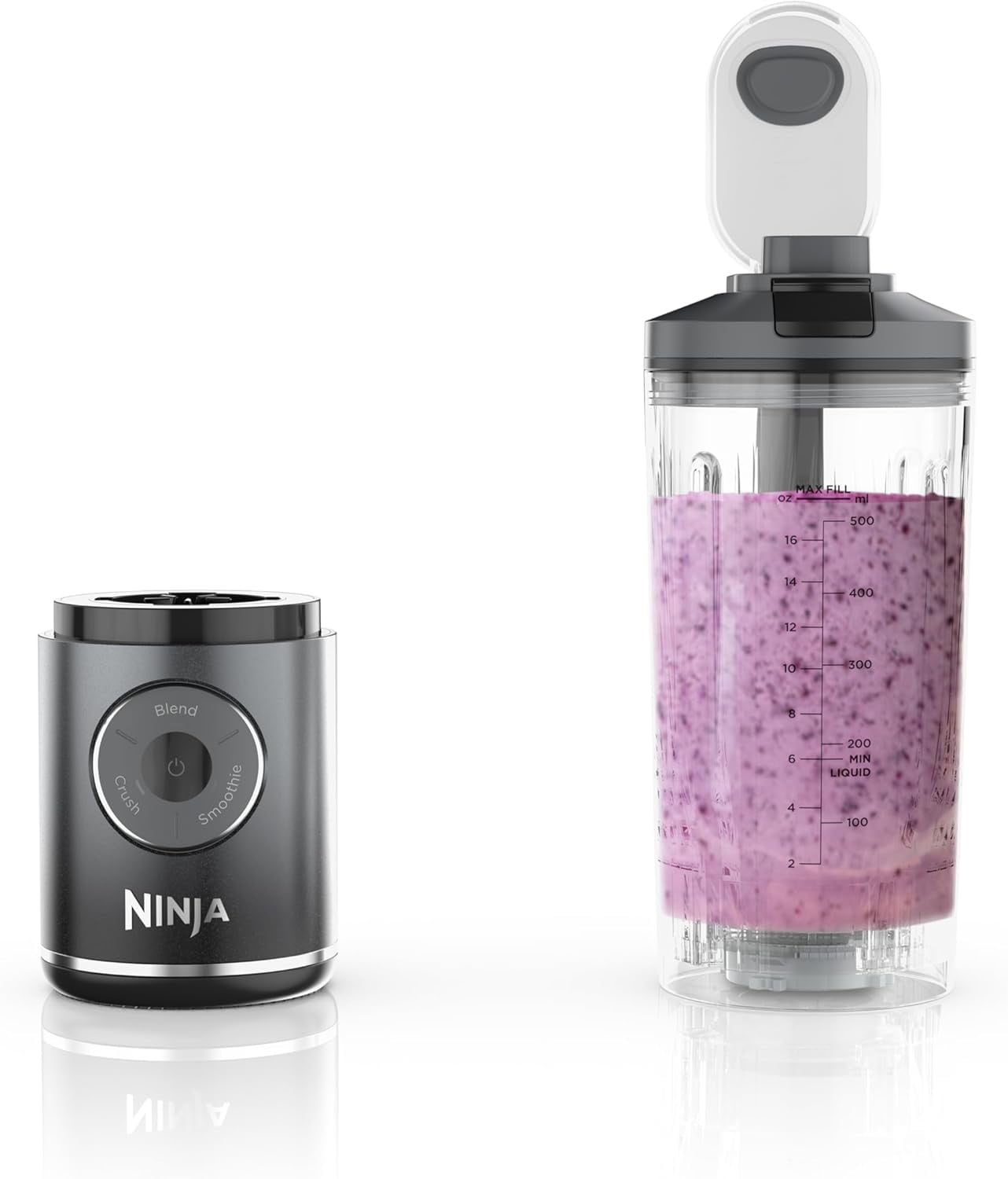 Restored Ninja BC251GY Blast Max Personal Cordless Blender, 3 Programs, 22 oz. Twist & Go Vessel, Gray (Refurbished)