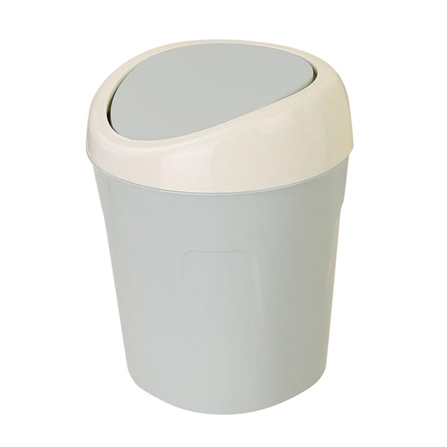 Desktop Trash Can Mini Trash Can Trash Can Rubbish Can Plastic Trash Can Plastic Mini Desktop Waste Trash Rubbish Can With Lid Portable Table Storage ContainerBlue