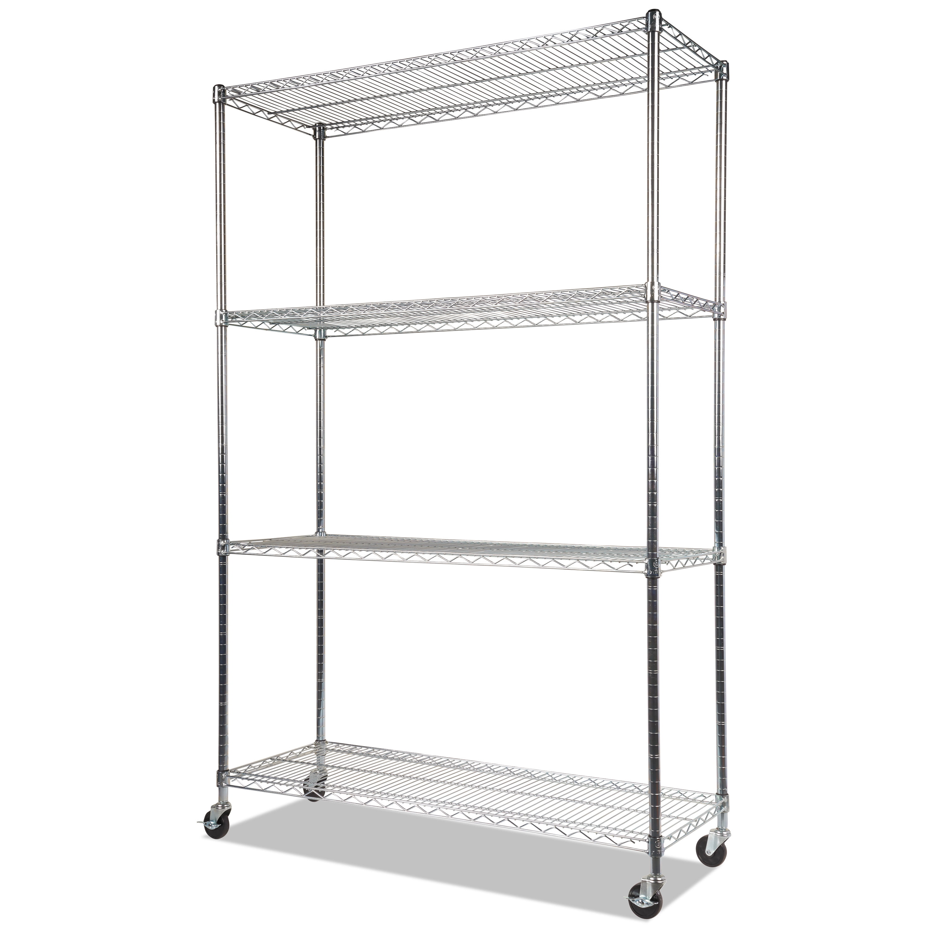 Alera Complete Wire Shelving Unit With, Wire Shelving Casters