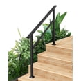 thumbnail image 1 of Outdoor Handrail Kit - Black 2-5 Step Adjustable for Porch Deck, 1 of 7