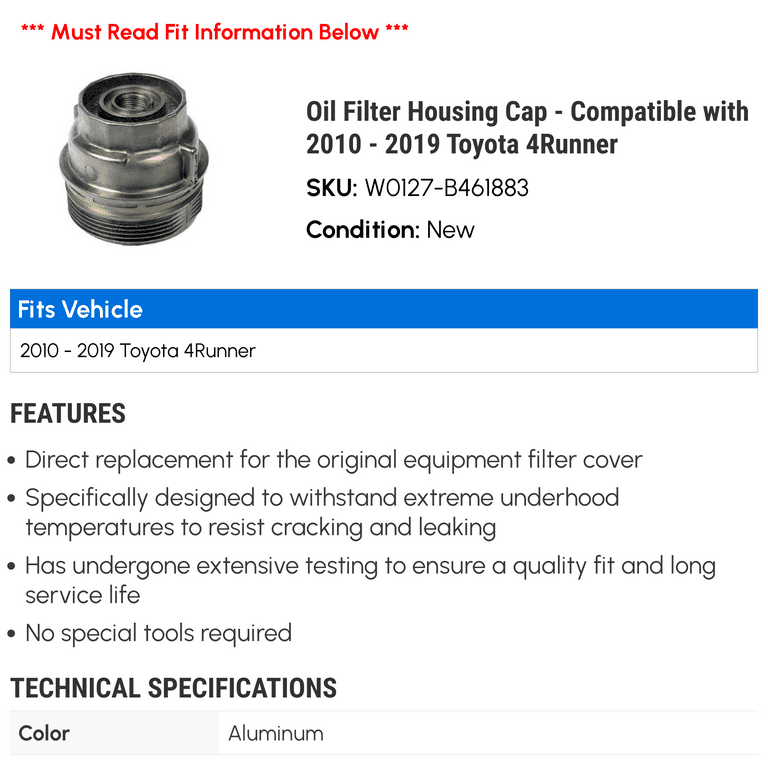 Toyota 4runner Metal Oil Filter Housing