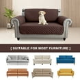 thumbnail image 5 of SHANNA 1/2/3 Seater Quilted Sofa Couch Cover Pad Water Resistant Slipcover Furniture Protector Pet Mat for Kids Dogs Pets（Brown）, 5 of 11
