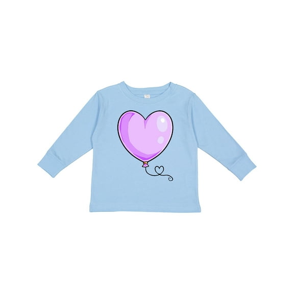 Inktastic Purple Balloon Heart Boys or Girls Long Sleeve Toddler T-Shirt