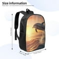 thumbnail image 3 of Goofa Sunset Dancing Dolphin A Pattern 17in Student Backpack - School, Travel, Work Bookbag -Laptop Backpack,Water Resistant College School Computer Bag, 3 of 6