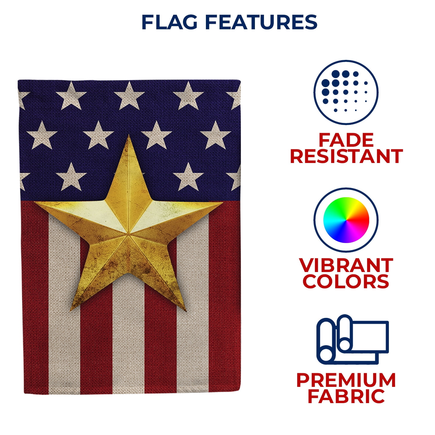 America Forever Gold Star Flag House Flag 28 x 40 inch Double Sided Military Memorial American Flag Gold Star Family Honor Tribute Patriotic Outdoor Yard Decor