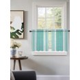 thumbnail image 3 of Vintage Turquoise Striped Tier Curtains 24 Inch Length,Sheer Curtains for Bedroom Living Room Farmhouse Modern Stripes Boho Texture Short Kitchen Curtains for Small Half Window 27.5"x24" 2 Panels, 3 of 7