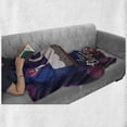 thumbnail image 6 of 100th Birthday Soft Flannel Fleece Blanket, Cartoon Print Cake and Candles on Abstract Backdrop Image Artwork Print, Cozy Plush for Indoor and Outdoor Use, 60" x 80", Purple and Pink, by Ambesonne, 6 of 6