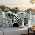 thumbnail image 4 of Boho Geometric Outdoor Waterproof Pillow Covers, Green Ethnic Abstract Stripes Motifs Decorative Rectangle Throw Pillowcase Sofa Cushion Sham for Patio/Couch/Chair, 20"x12" 2 Pack, 4 of 8