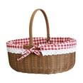 thumbnail image 4 of Cesta de picnic al aire libre, contenedor de cesta de flores con forro lavable, regalo para artículos diversos Grande, 4 of 8