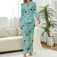 thumbnail image 2 of Top-kevin Women Long Sleeve Pajama Set Comfy Pjs Sets Champagne Bottles Glasses Stars 2 Piece Lounge Set, 2 of 12