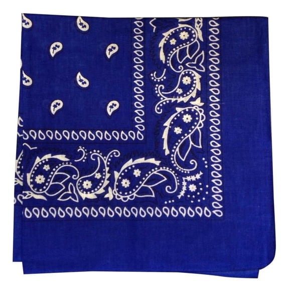 Blue Paisley Bandana 22 x 22 100% Cotton