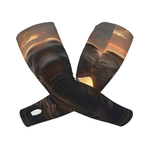 Balery Lake Meditating Elephant Mangas Refrescantes para Brazos para Hombre y Mujer – Transpirables y Absorbentes de Humedad para Mujeres, Hombres y Niños