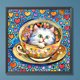 thumbnail image 3 of 5D DIY taladro redondo completo diamante pintura gato en una taza de té kit decoración del hogar, 3 of 9