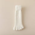 thumbnail image 5 of Xfvqtps Womens Toe Socks Mid Tube Five Fingers Solid Color Simplicity Coral Velvet Fashion Trendy Thick Comfortable Soft Cozy Warm Winter Fuzzy Socks White, 5 of 9