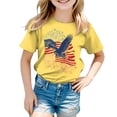 thumbnail image 4 of Wxirdiow Little Girls T-Shirts American Flag Shirt Toddler Kids 250 Years of Freedom Patriotic Tops Boys Girls 4th of July 250th Anniversary Outfit Yellow Size,5-6 Years, 4 of 5