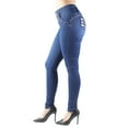 thumbnail image 3 of Fashion2Love Women's Juniors Colombian Design Butt Lift Push Up Mid Waist Skinny Jeans, 3 of 10