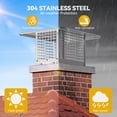 thumbnail image 5 of Dextrus 13" x 17" Fireplace Chimney Cap, Outdoor Chimney Cover, 304 Stainless Steel, with Flexible Metal Strips, Bolts & Gloves Included, 5 of 6
