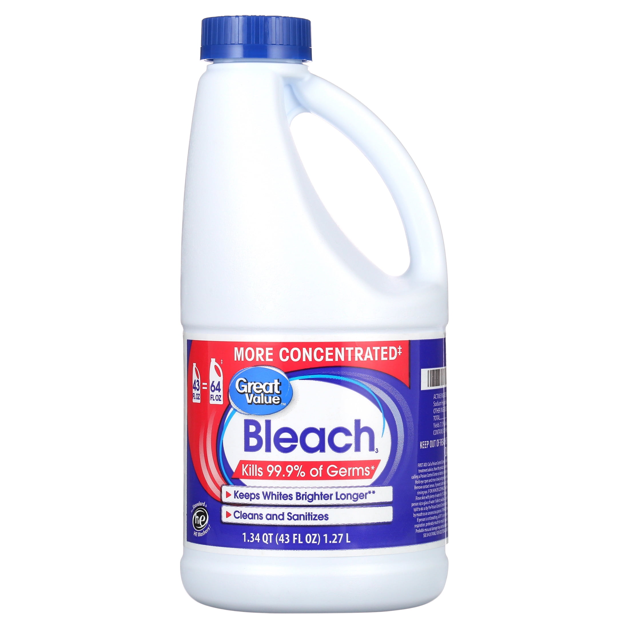 Great Value Bleach, 43 fl oz