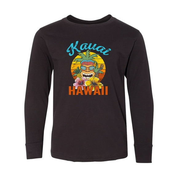 Inktastic Kauai Hawaii Vacation Tiki Long Sleeve Youth T-Shirt