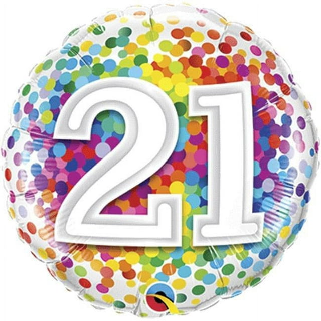 Loftus International Q4-9508 18 in. 21 Rainbow Confetti Balloon