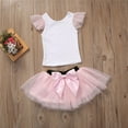 thumbnail image 2 of Mère Fille Femmes Enfant Filles Été T-shirt Hauts Jupe Robe en Tulle Tenues Assorties Ensemble, 2 of 5