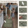 thumbnail image 3 of BERTHMEER Kitchen Rugs for Floor 2 Piece, 17.3"x30"+17.3"x47" Anti Fatigue Waterproof Green Kitchen Mats, Non Slip Comfort Cushioned Standing Mat Rug for Home, Sink, Laundry, Green, 3 of 7