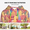 thumbnail image 4 of Kdxio Colorful Autumn Forest Trees Print Womens Oversized Hoodies Sweatshirts Hooded Pullover Tops Sweaters Casual-Small, 4 of 7