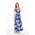 thumbnail image 5 of Women's Hawaiian Maxi Ruffle Sleeve Dress in Palm Leaves Navy, 5 of 5