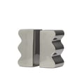 thumbnail image 5 of DecMode 3" Wave Inspired Silver Aluminum Bookends (Set of 2), 5 of 8