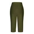 thumbnail image 5 of Womens Pants Casual Summer Straight Leg High Waist Casual Capri Pants Breathable Lightweight Soft Ladies Capri Pants Army Green S, 5 of 5
