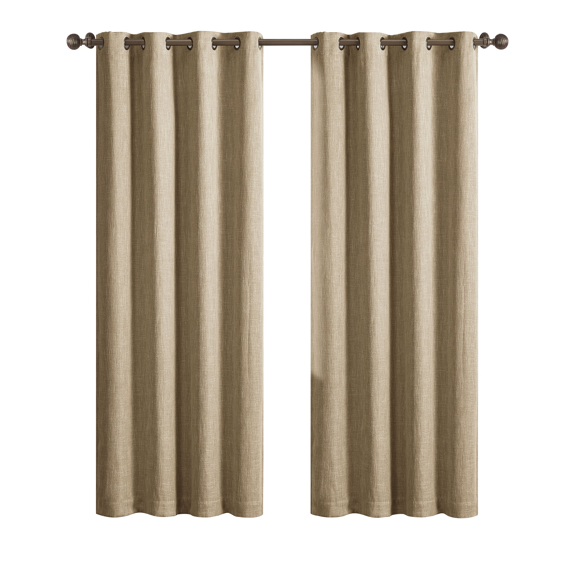 Better Homes & Gardens Woven Textured Grommet Blackout Curtain Panel, 1-Piece, Beige, 50"W x 108"L