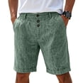 thumbnail image 3 of Wrtxtat Mens Casual Shorts Italian Style Adjustable Waist Front Button down Naples Shorts with Pockets Fashion Summer Beach Business Golf Shorts Green XL, 3 of 8