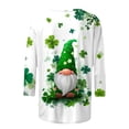 thumbnail image 5 of felwors St Patricks Day Shirt Women 2025 Casual Plus Size 3/4 Sleeve Irish Clover Shirts Funny Saint Patrick's Tunic Tops (White, M), 5 of 6