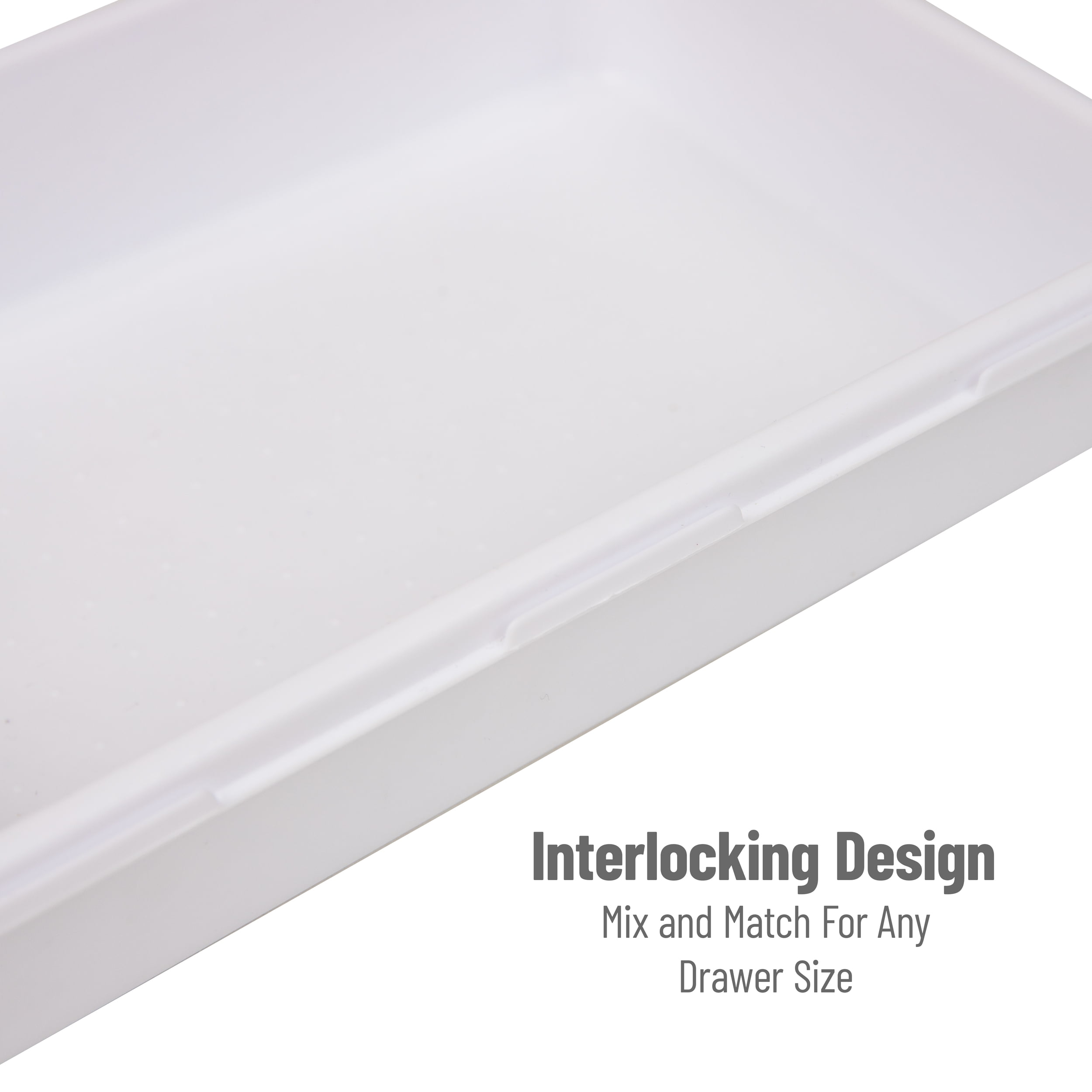 Mind Reader 8-Pc Drawer Organizer, Desk Organizer, Interlocking, Storage, Kitchen, White