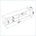thumbnail image 3 of TV Furniture Mid-Century Modern 57in TV Stand 4 Open Shelves Walnut/White | Walnut | TV Size Ranges, 3 of 6