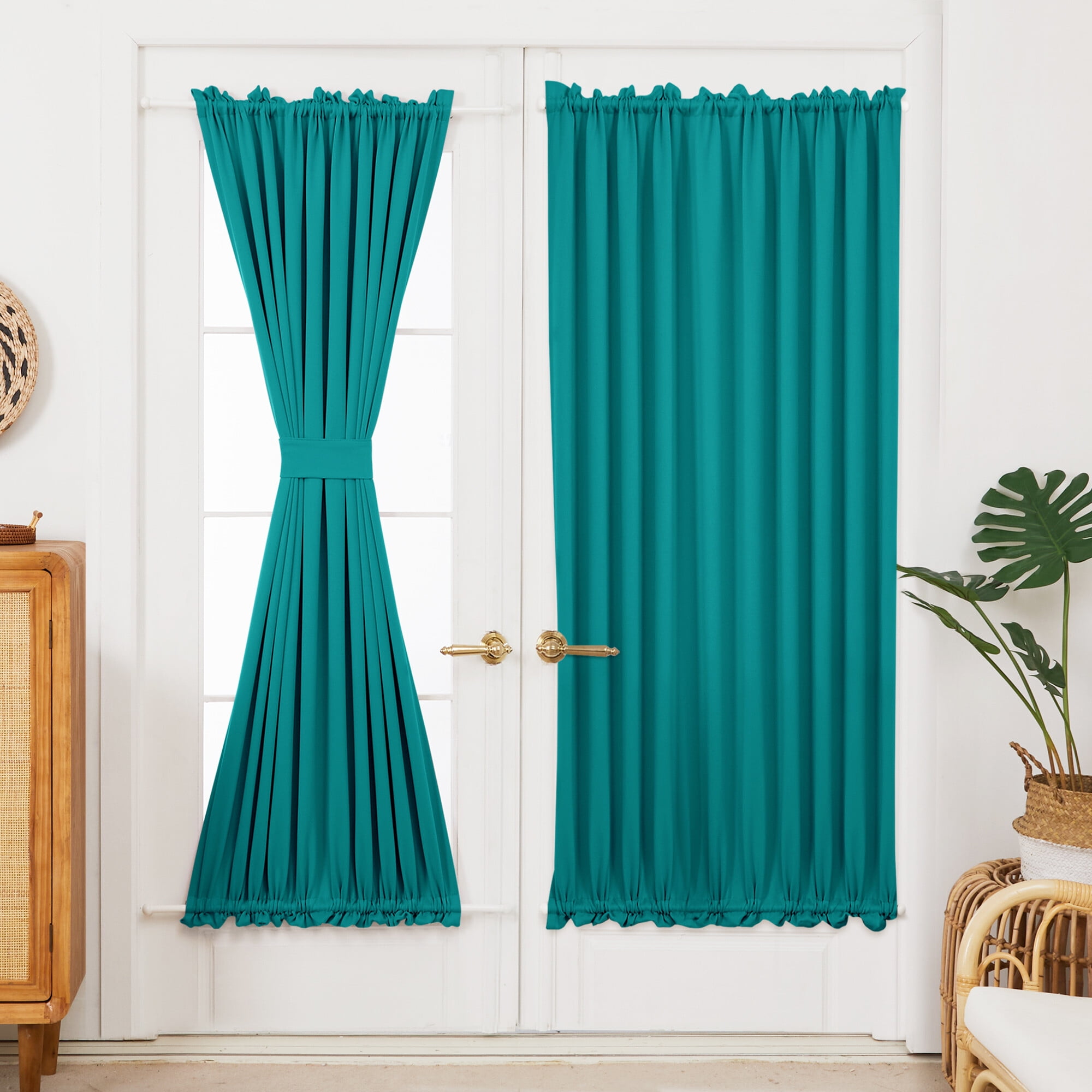 Deconovo Rod Pocket French Door Curtain Panel, Room Darkening, 54x72 in