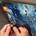 thumbnail image 7 of Halloween Garage Door Cover with Spooky Skeleton and Pumpkin Design, 1 Piece, Light Blue, for Outdoor Yard Display, Halloween Decoration, 7 of 7