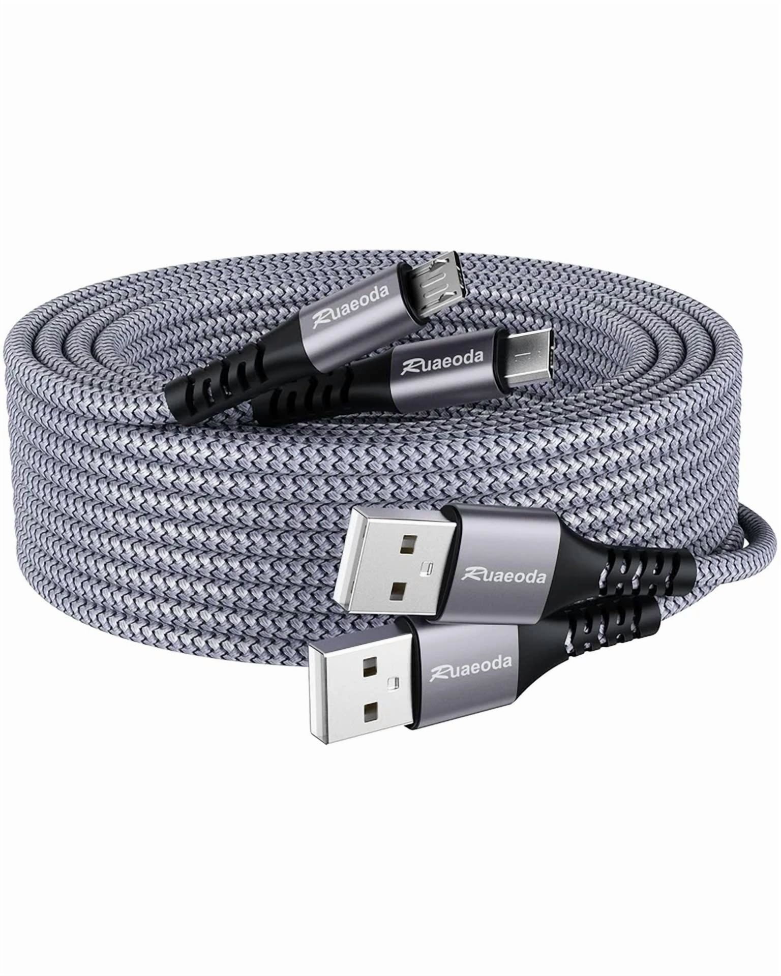CRESTIN- Micro Usb Cable Android Charger 6Ft 2Pack Ps4 2Pack 6Ft, Nylon Braid