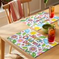 thumbnail image 4 of Children's Day Placemats Set of 12 Cartoon Cute Sun Nature Flowers Leaf Place Mats Indoor Wipeable Table Mats Washable Cloth Dining Table Placemats for Kitchen Holiday Party Home Decor 13x19 Inch, 4 of 9