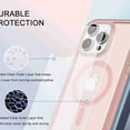 thumbnail image 7 of ELEHOLD Full Body Magnetic Case for iPhone 15 Pro,Built-in Front Screen Protector 360 Protection Compatible with Mag Safe Transparent Clear Shockproof Cover for iPhone 15 Pro,Pink, 7 of 7