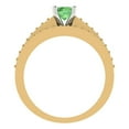 thumbnail image 4 of Clara Pucci 14K Yellow/White Gold 0.86 Simulated Green Diamond Engraveable Engagement Ring + Wedding Band Set, 4 of 7
