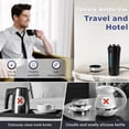 thumbnail image 3 of Dual Voltage Travel Kettle, 110-240V Portable Electric Kettle with LCD Display, 4 Temperature Settings, 4 Colors LED for Global Use (350ML), 3 of 5