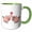 Green/White, variant on 3drose, Cute Adorable Loving Pink Pig Couple Cartoon, 15oz Mug