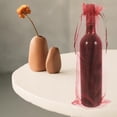thumbnail image 2 of OULII 10Pcs Sheer Organza Wine Bottle Wraps in Wine Red Color with Convenient Satin Drawstring, 2 of 4