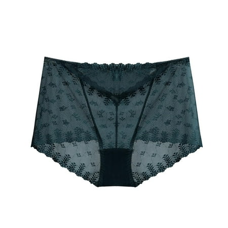 New Release  Plus Size Underwear  Solid Color Lace  Sexy Design  Comfortable Fit  Everyday Wear  Seamless Support  Soft Material  Clearance Plus Size Womens Clothing | Green L  Sopatenor