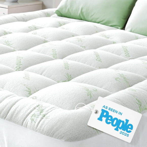Ultra Soft Twin Size Mattress Topper - Viscose Made from Bamboo Pillow Top Mattress Pad for Back Pain Relief - Naturally Cooling for Hot Sleepers, Gr