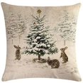 thumbnail image 4 of Funda de cojín de lino de algodón Estampado de Navidad 45X45cm Funda de almohada Ciervo Muñeco de nieve Impreso Sofá Almohada Funda de almohada de lino Coche Sofá decorativo para el hogar Adepaton ZYY-0564, 4 of 4